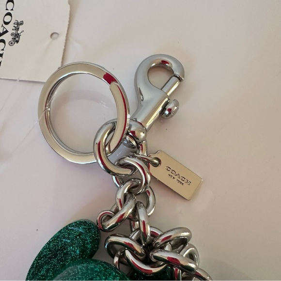 Coach New York Green Flower Keychain - Picture 3 of 8